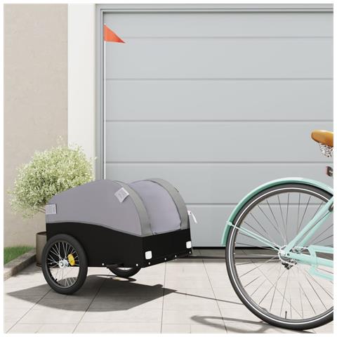 Rimorchio Da Bici Nero E Grigio 30 Kg In Ferro - Foto 1