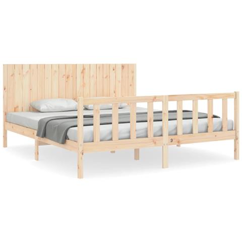 Giroletto con Testiera Super King Size in Legno Massello - Foto 2