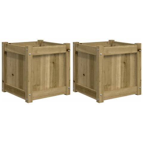 Fioriere Da Giardino 2 Pz In Legno Di Pino Impregnato - Foto 2