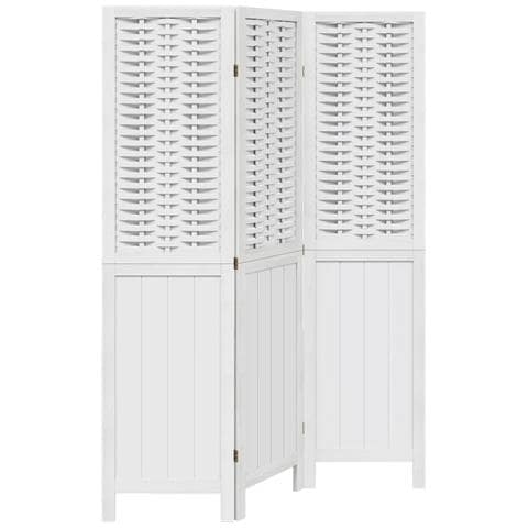 Divisorio Ambienti 3pannelli Bianco Legno Massello Di Paulownia - Foto 2