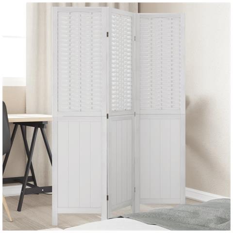 Divisorio Ambienti 3pannelli Bianco Legno Massello Di Paulownia - Foto 1