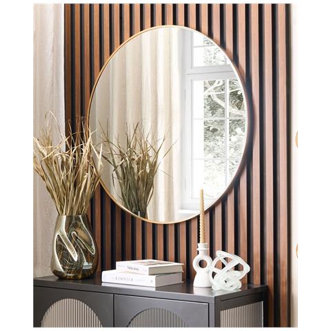 Specchio Annemasse 80 Cm 80 Cm Metallo Oro - Foto 1