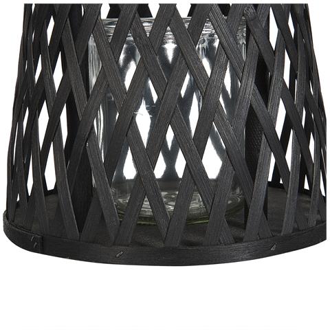 Lanterna Legno Di Bambù Nero 38 Cm Mactan - Foto 2