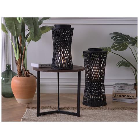 Lanterna Legno Di Bambù Nero 38 Cm Mactan - Foto 1