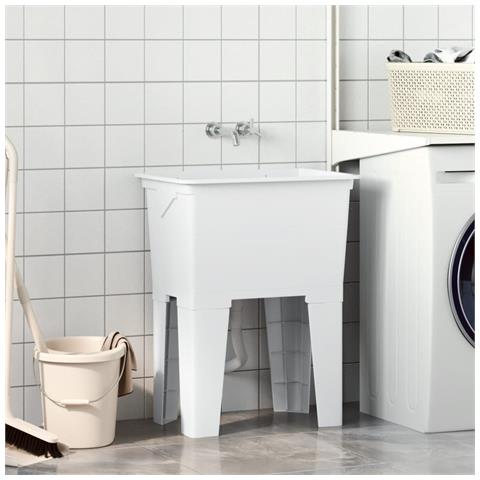 Vasca Per Lavanderia Bianca 59x41x75 Cm In Resina - Foto 3