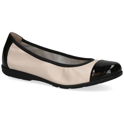 Cream Black Casual Closed Ballerinas Ballerine Pelle Scarpe Donna Multicolore Eu 36, 9-22152-42-441 - Foto 1