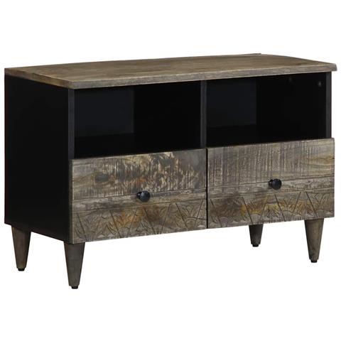 Mobile Porta Tv Grigio Chiaro 70x33,5x46 Cm In Legno Mango - Foto 1