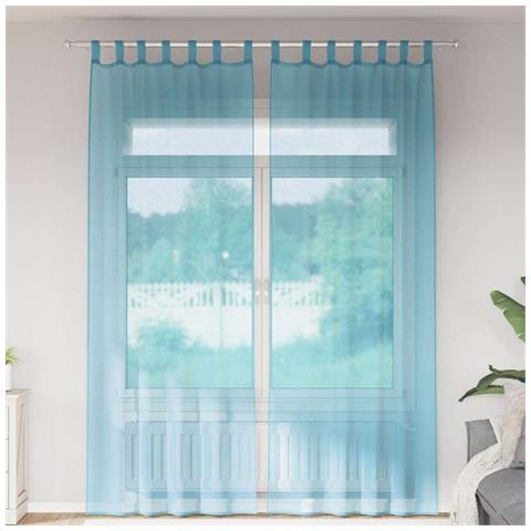 Tende In Voile Con Passanti 2 Pz Turchese 140x260 Cm - Foto 2