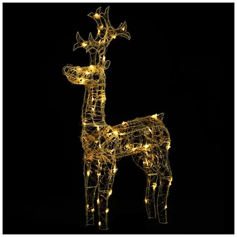 Renne E Slitta Decorazione Natale 90 Led 60x16x100 Cm Acrilico - Foto 1