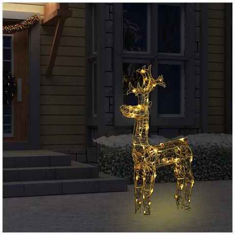 Renne E Slitta Decorazione Natale 90 Led 60x16x100 Cm Acrilico - Foto 2