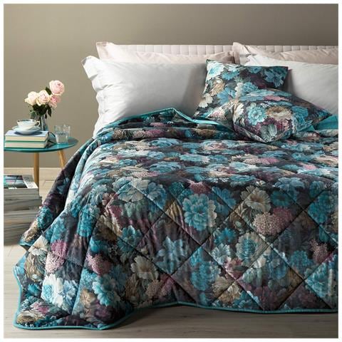 Trapunta Matrimoniale Modern Rose Blu In Velluto Colore Neutro Misura Matrimoniale - Foto 1