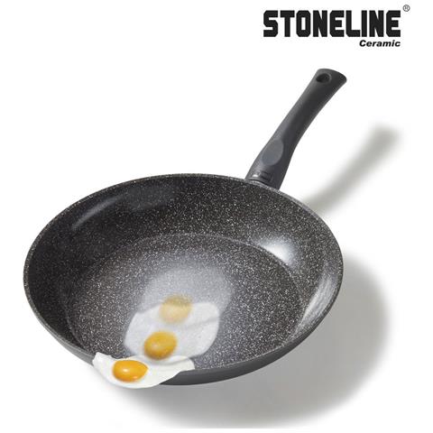 Padella 28 Cm Padella In Ceramica | Con Coperchio - Nero - Foto 2