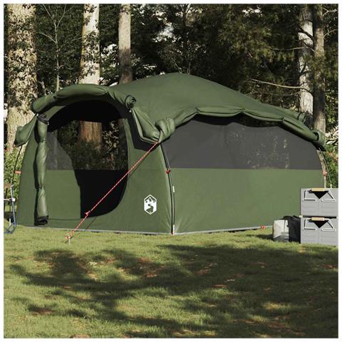 Tenda Familiare a Tunnel per 6 Persone Verde Oliva Impermeabile - Foto 1