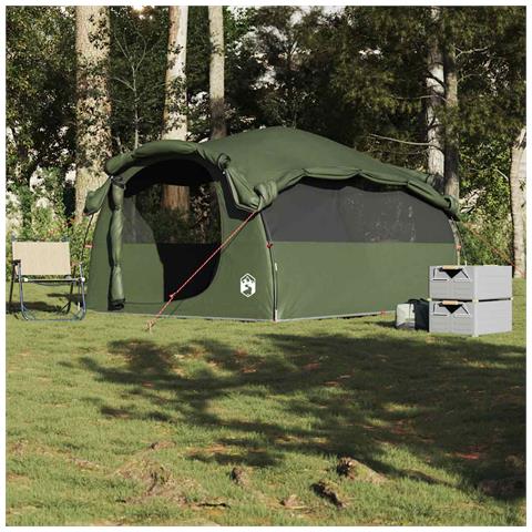 Tenda Familiare a Tunnel per 6 Persone Verde Oliva Impermeabile - Foto 2