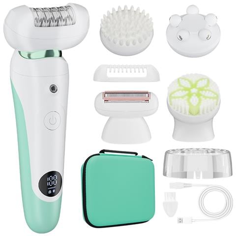 Rasoio Da Donna 5 In 1: Rasoio Elettrico Per La Depilazione Femminile Green - Foto 1
