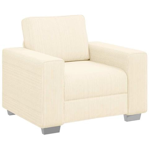 Divano Sedia Crema 60 cm Tessuto di Velluto a Coste - Foto 1