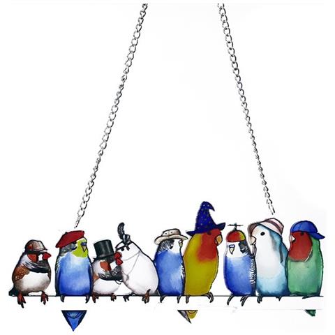 Nuovo Ciondolo Acrilico Dipinto A Colori Con Gruppo Di Uccelli Per La Decorazione Domestica - Foto 1