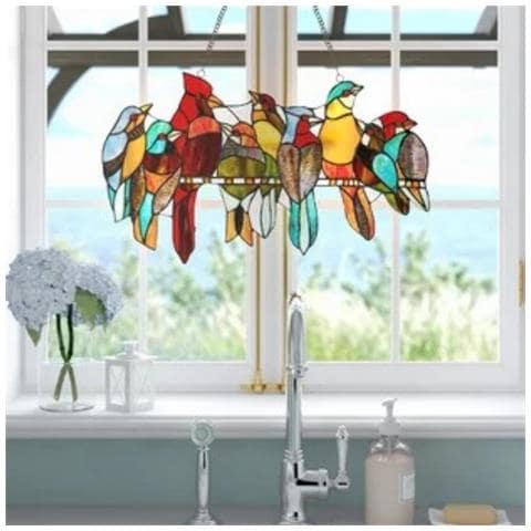 Nuovo Ciondolo Acrilico Dipinto A Colori Con Gruppo Di Uccelli Per La Decorazione Domestica - Foto 5
