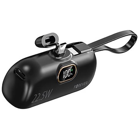 Banca Di Alimentazione 5000 Mah Usb-c Con Cavo Usb-c Integrato Ultra Compatto, Nero - Foto 5