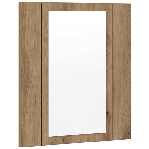 Mobile Bagno Specchio LED Rovere 40x12x45 cm Multistrato - Foto 1
