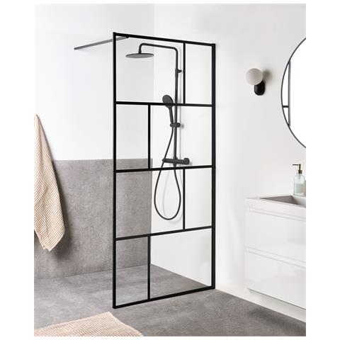 Parete Doccia Tapajos 90 X 195 Cm Nero - Foto 1