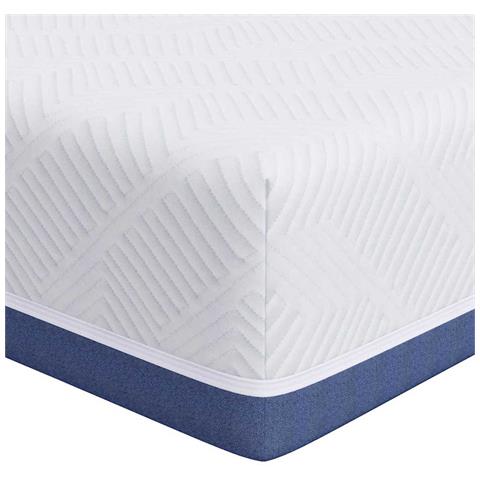 Materasso Bianco e Blu 140 x 190 cm Schiuma - Foto 1