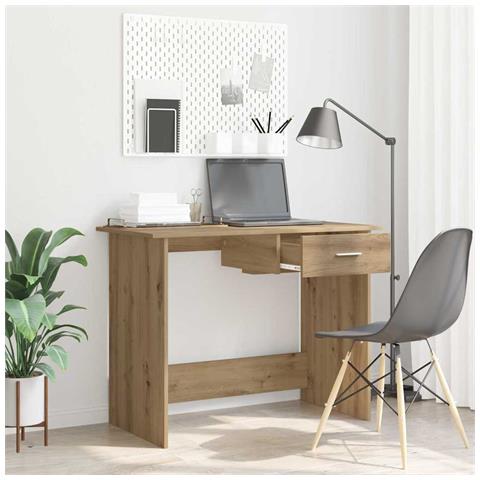 Scrivania rovere artigianale 100 x 50 x 76 cm Legno multistrato - Foto 2