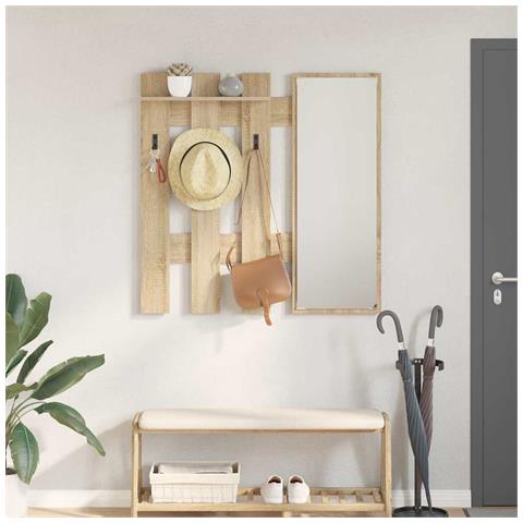 Appendiabiti a muro Rovere Sonoma 100 x 10 x 100 cm - Foto 2