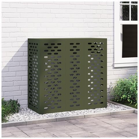 Copertura per condizionatore - Verde oliva, 110x50x105 cm, Acciaio - Foto 2