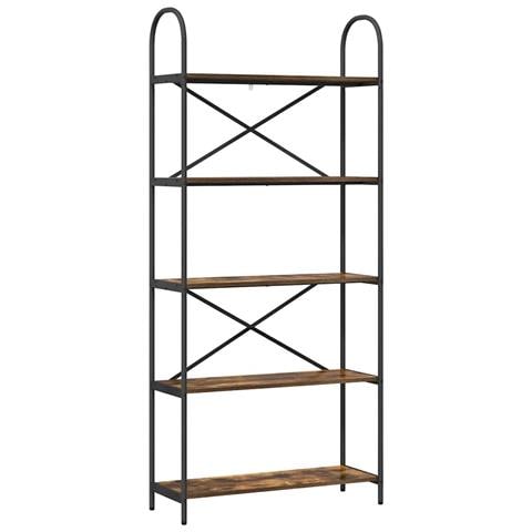 Libreria Rovere fumo 80 x 30 x 183 cm Legno multistrato - Foto 1