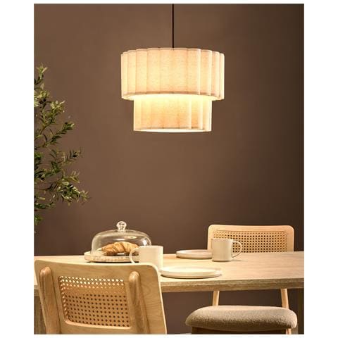 Lampadario Belessa Lino Beige Chiaro - Foto 1