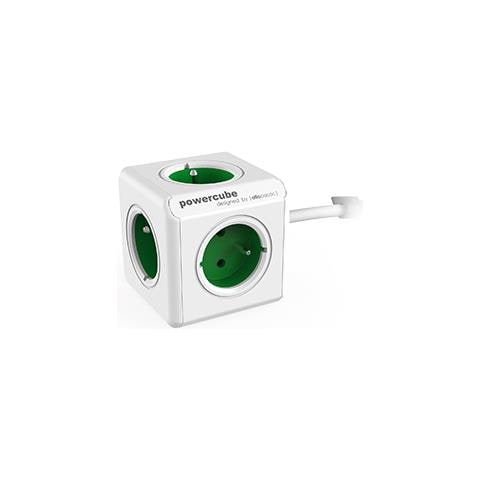 PowerCube Extended Type E prolunghe e multiple 1,5 m 5 presa (e) AC Interno Verde - Foto 1