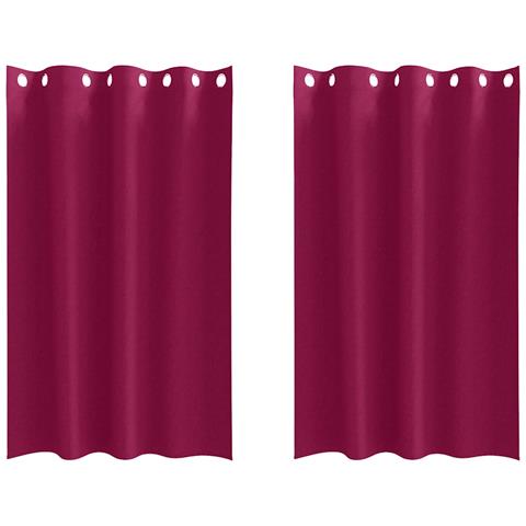 Tende con tende 2 pcs Rosso Vino 175x140cm Poliestere - Foto 1
