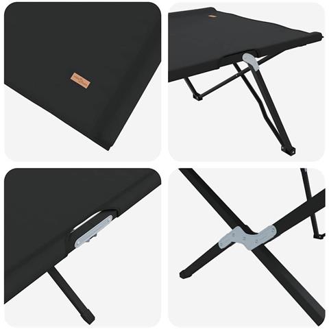 Letto da campeggio pieghevole 2 pcs Nero 206 x 76 x 74 cm - Foto 9