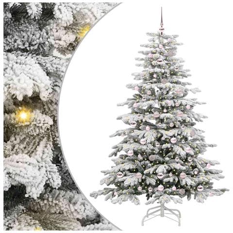 Albero di Natale Artificiale con Rami Pieghevoli Bianco 210 cm - Foto 1