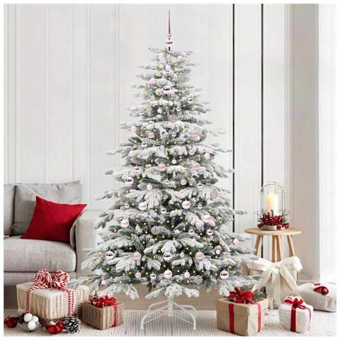 Albero di Natale Artificiale con Rami Pieghevoli Bianco 210 cm - Foto 2