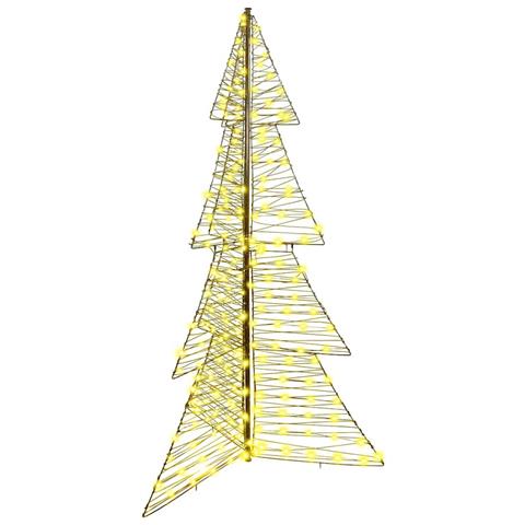 Albero di Natale con 240 LED Bianco caldo 180 cm Rattan - Foto 1