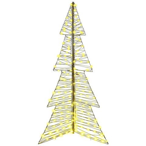 Albero di Natale con 240 LED Bianco caldo 180 cm Rattan - Foto 2