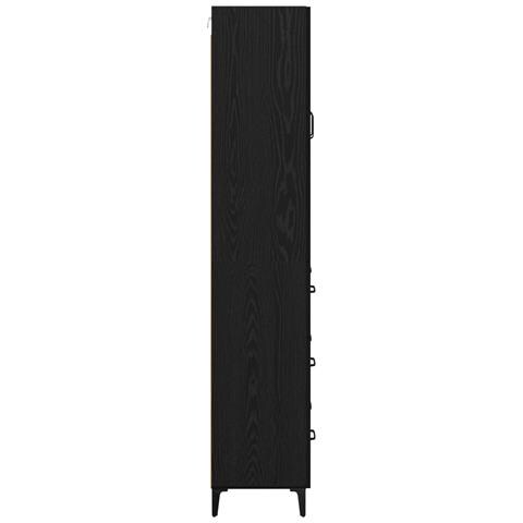 Credenza Rovere Nero 69,5 x 34 x 180 cm Legno multistrato - Foto 9