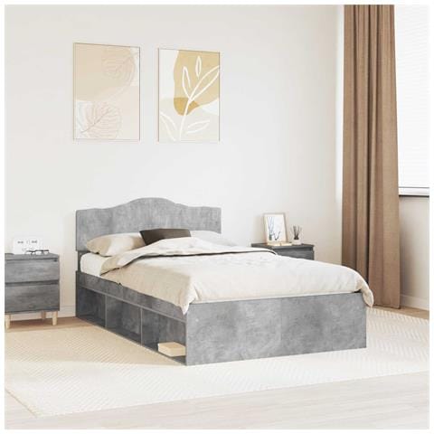 Struttura del letto Grigio Concretè 135 x 190 cm Pino massello - Foto 2