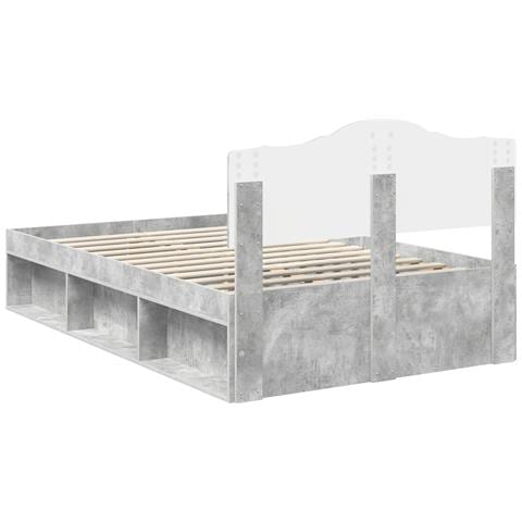 Struttura del letto Grigio Concretè 135 x 190 cm Pino massello - Foto 9