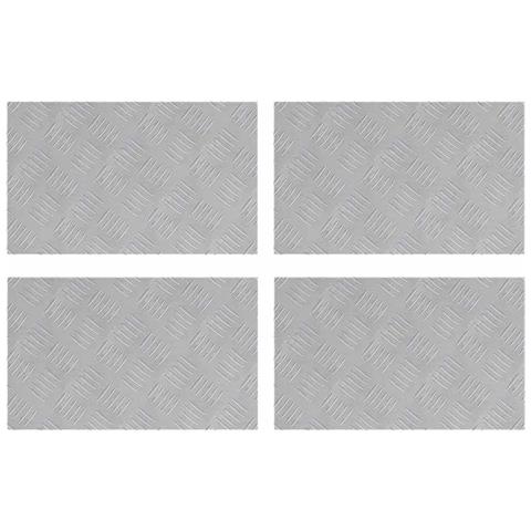 Dischi Quadrati 4 pcs Argento 50 x 30 cm Alluminio - Foto 1