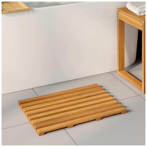 Tappeto da bagno Tinta unita Marrone 100 x 53 cm legno - Foto 2