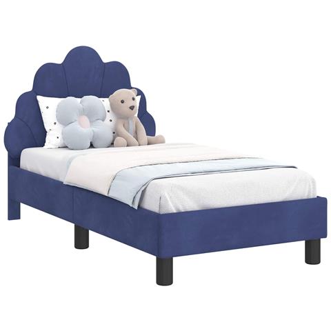 Struttura letto per bambini con testata Blu Polizia 70 x 140 cm - Foto 1