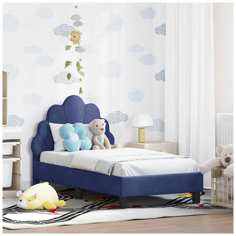 Struttura letto per bambini con testata Blu Polizia 70 x 140 cm - Foto 2