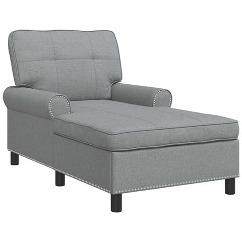 Chaise Lounge Grigio chiaro 91 x 157 x 91 cm Tessuto - Foto 1