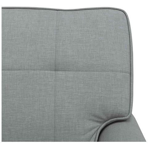 Chaise Lounge Grigio chiaro 91 x 157 x 91 cm Tessuto - Foto 9