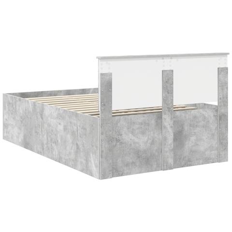 Struttura del letto con testiera Grigio cemento 120 x 190 cm - Foto 9