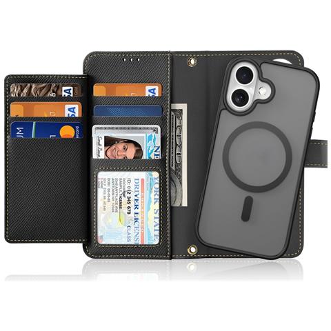 Cover Cartera per iPhone 17 - Pelle /PU, Nero - Foto 2