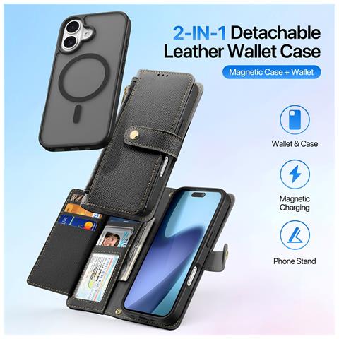 Cover Cartera per iPhone 17 - Pelle /PU, Nero - Foto 4